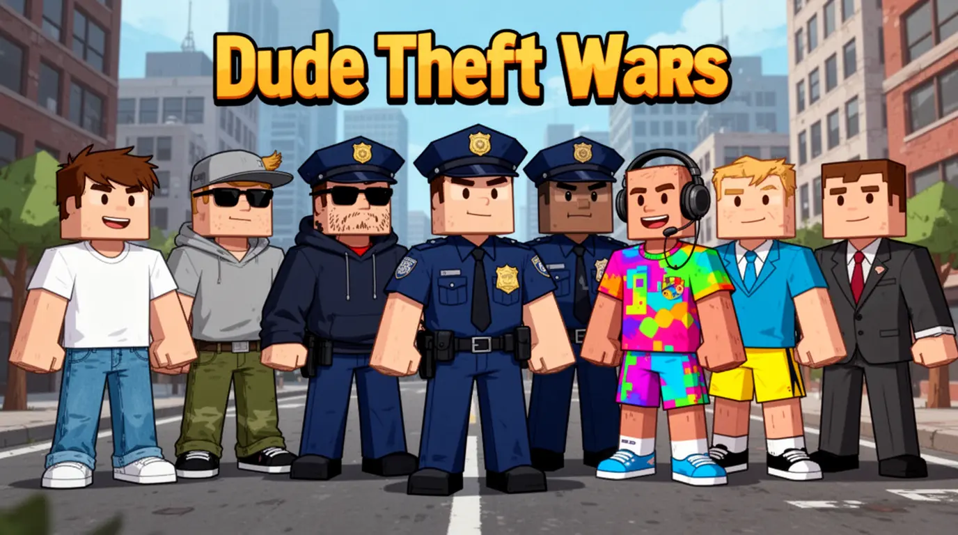 Characters in Dude Theft Wars APK new version