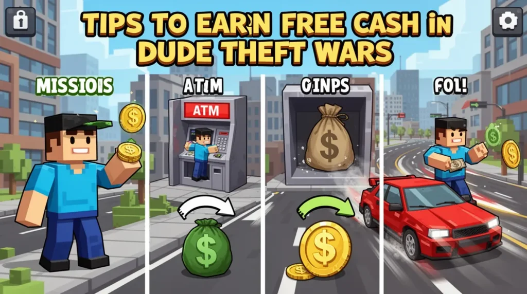 Tips to Earn Free Cash in Dude Theft Wars Mod APK 3