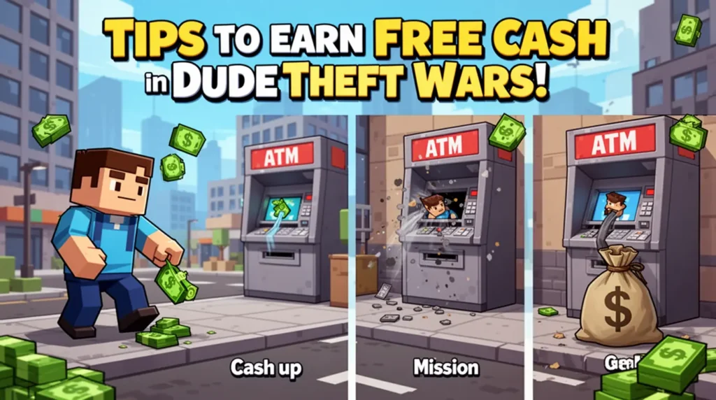 Tips to earn free cash in Dude Theft Wars Mod APK